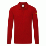 PORTWEST AS23 POLO MANCHES LONGUES ESD ROUGE FONCÉ - TAILLE XXXL
