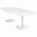 TAB. CONF. ELGA PIED PLATINE 240X113 CM PLT MÉLA BLANC/BLANC - MBA