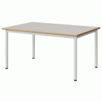 TABLE MALIBU 120X80 T3 4P STRA ALAISÉ BLC SEL W911/BLC 9016