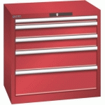 ARMOIRE ROUGE 717X572X700 AVEC 5 TIR. 75KG _ 78.556.070 - LISTA