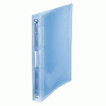 LOT DE 2 - CLASSEUR 4 ANNEAUX PLASTIFIÉ VIQUEL PROPYSOFT PERSONNALISABLE A4 - DOS 3,5 CM BLEU TRANSLUCIDE