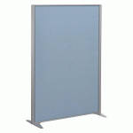 CLOISON B-ZEN DE SÉPARATION PLEINE TISSU TONAL GRIS BLEU- H 160 X L 122 CM CADRE GRIS ARGENT -SANS PIED