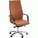 FAUTEUIL DE DIRECTION HAUT DAMA - REVÊTEMENT CUIR - MARRON - QUADRIFOGLIO
