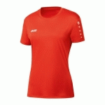 MAILLOT DE FOOT MANCHES COURTES FEMME - JAKO - TEAM ROUGE FLUO