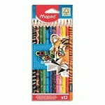 CRAYON DE COULEUR TRIANGULAIRE COLOR'PEPS ANIMALS - LOT DE 5