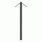 POTELET CARREFOUR Ø60MM CHAINES 2 ANNEAUX GALVA GRIS PROCITY - PROCITY