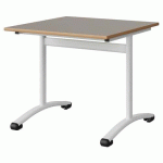 TABLE MALIBU 80X80 T5 DL STRA ALAISÉ GRIS U727/BLC 9016