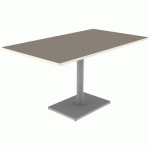 TABLE MENORCA 140X80 T6 ÉP 24MM STR AL PRALINE BLC PAST/9006 - MOBIDECOR
