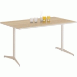 TABLE TAMARIS 140 X 80 PL.CHÊNE NAT./SABLE PIET.SABLE/TRANSP - CLEN