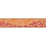 BRICOFLOR - FRISE MURALE MOTIF FEUILLE BEIGE | FRISE PAPIER PEINT CUISINE ROUGE & ORANGE | FRISE TAPISSERIE FEUILLE POUR COULOIR & ENTRÉE - 5,00 X