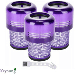 KEYOUNG - 3 FILTRES POUR ASPIRATEUR DYSON V11 ABSOLUTE EXTRA PRO ANIMAL TORQUE DRIVE V15 DETECT REMPLACE 97001302