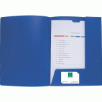 LOT DE 10 - CHEMISE À RABATS POLYPROPYLÈNE PERSONNALISABLE EXACOMPTA KREACOVER® - 24 X 32 CM BLEU