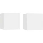 MAISONCHIC - LOT DE 2 TABLES DE CHEVET TABLES D'APPOINT TABLES DE NUIT BLANC 30,5X30X30 CM AGGLOMÉRÉ 74834