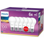 AMPOULE LED E27, 100W, BLANC CHAUD, LOT DE 6 - PHILIPS