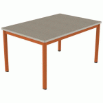 TABLE CARÉLIE MOB 120X80 T4 STR POLY. ÉRABLE G. BEIGE/PAPAYE - MOBIDECOR