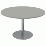 TABLE MENORCA Ø120 T6 - STRAT ALAISÉ GRIS PERLE GRIS/CHROMÉ - MOBIDECOR