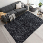 JADOREL - 140X200 - TAPIS SHAGGY SHAGGY EN NOIR 140X200 OEKO TEX® EN POLYPROPYLÈNE DOUX ET SOYEUX - NOIR