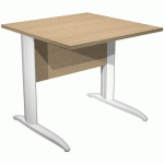BUREAU DROIT PIEDS L EN MÉTAL FAST - 80 CM - CHÊNE - BLANC