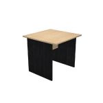 BUREAU DROIT PRONTO TENDANCE - L.80 X P.80 CM - PLATEAU CHÊNE - PIEDS PLEINS NOIR