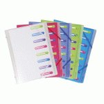 LOT DE 10 - TRIEUR POLYPROPYLÈNE CHROMALINE EXACOMPTA 3 RABATS CHROMALINE 8 DIVISIONS COULEURS ASSORTIES