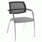 LOT DE 2 - CHAISE DE RÉUNION DOSSIER MAILLE CONSTANCE - GRIS