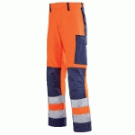 PANTALON DE TRAVAIL HAUTE VISIBILITÉ ORANGE HIVI ET BLEU MARINE MARS