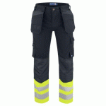 PROJOB 6530 PANTALON COTON - EN ISO 20471 CLASSE 1 JAUNE/NOIR - TAILLE 46