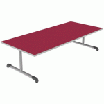 TABLE BANDANA 180X80 T1 DL STRAT POLYURÉTH. CERISE GRIS/9006 - MOBIDECOR