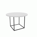 TABLE BASSE RONDE MILAN Ø 59 CM - BLANC/NOIR