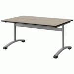 TABLE MALIBU 120X80 T3 DL STRA ANTIB ACACIA/NOIR GRIS 9006
