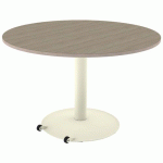 TABLE MANO MOB Ø120 T6 STR ALAISÉ CHÊNE B. CAPPUCCINO/1013 - MOBIDECOR