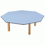 TABLE ZÉBULON OCTOGONALE Ø 120 CM T1 COLORIS BLEU AZUL - MANUTAN COLLECTIVITÉS