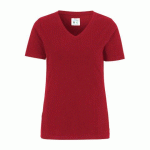 COTTOVER STRETCH COL V FEMME - CERTIFIÉ GOTS ROUGE - TAILLE XL