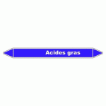 LOT DE 3 - MARQUEUR DE TUYAUTERIE - ACIDES GRAS - NFX 08-105 - VINYLE LAMINÉ 355 X 37 MM