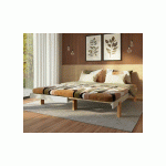 PACK LIT GIGOGNE KELI + MATELAS  BLANC ET BOIS 80X200 CM