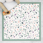 MICASIA - TAPIS EN VINYLE - DETAILED TERRAZZO PATTERN AGRIGENTO WITH FRAME - CARRÉ 1:1 DIMENSION HXL: 120CM X 120CM