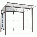 ABRI BUS MODULO 2.50 M VITRINE 1 BARDAGE LAT. GRIS PROCITY - PROCITY