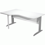 BUREAU GAUCHE PIEDS L MÉTAL FAST 160CM BLANC ANTHRACITE