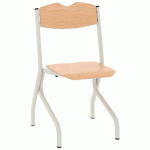 CHAISE TIM AST - T6 - PIÈTEMENT ACIER - HÊTRE NATUREL/BLANC - RODET
