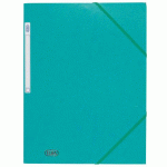 LOT DE 10 - CHEMISE À ÉLASTIQUE 3 RABATS CARTE EUROFOLIO OXFORD 24,5 X 32 CM DOS 2 CM VERTE