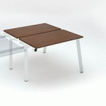 PÔLE DE 2 BUREAUX DROITS NOYER L 120 X P 60 CM, PIÉTEMENT MÉTAL BLANC - ARCH - ELÉMENT SUIVANT