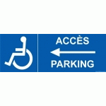 LOT DE 2 - PANNEAU PICTO DIRECTION VERS PARKING PMR, FLÈCHE À GAUCHE - 700 X 250 - PVC