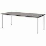 TABLE MALIBU 180X80 T4 4P STRA BÉTON F186/NOIR BLC 9016