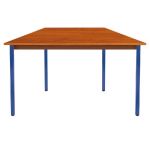 TABLE MODULAIRE DOMINO TRAPÈZE - L. 120 X P. 60 CM - PLATEAU TECK - PIEDS BLEU