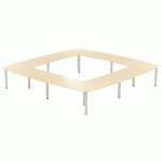 TABLE RÉUNION ATEM 400 X 400 CM PIED ROND ALU/CHÊNE CLAIR - MBA