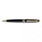 WATERMAN STYLO BILLE POINTE MOYENNE EXPERT CORPS LAQUÉ NOIR, ATTRIBUTS OR (GT)