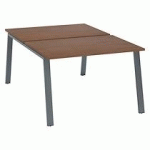 PÔLE DE 2 BUREAUX DROITS NOYER L 120 X P 80 CM PIÉTEMENT MÉTAL ANTHRACITE - ARCH