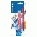 ROLLER PILOT FRIXION CLICKER ROUGE - 1 STYLO + 3 RECHARGES