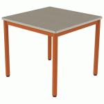 TABLE CARÉLIE 80X80 T5 STR POLY. ÉRABLE GOTLAND BEIGE/PAPAYE - MOBIDECOR