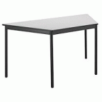 TABLE GRIS/NOIR TRAPÉZOÏDALE PIEDS VÉRINS